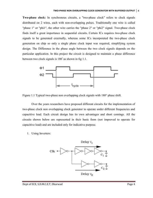 Design of Two phase non overlapping low frequency clock generator