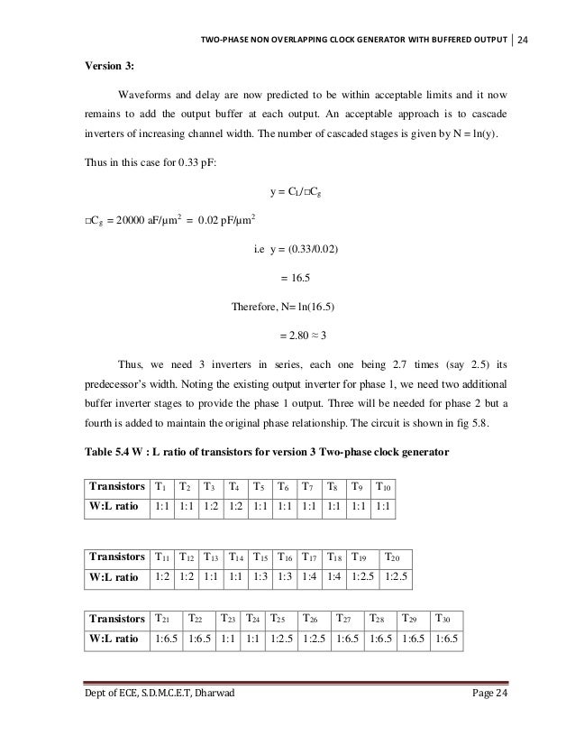 Design of -- Two phase non overlapping low frequency clock generator