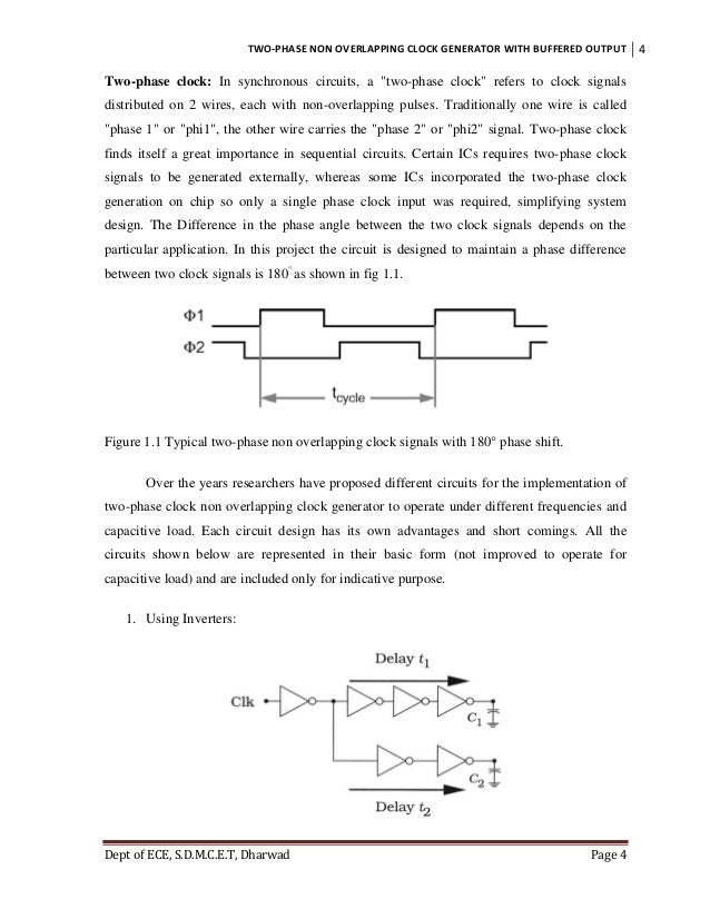 Design of -- Two phase non overlapping low frequency clock generator