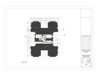 B D F
A E G J
C I K L M N O P Q S T U V
R
1
2
3
4
5
6
7
10
11
12
13
14
15
16
9
8
H
2
I -02
1
I -02
I -03
3
1
2
4
518
3920
2290
1490
2530
2348
865
1985
145
3668
2530
1490
2290
3920
518
433 3065 85935 1135 450 1645 103585 2230 1425 1405 685 1540 90 3130 970 110085 3065 433
SPRINKLER HEAD
TROFFER LIGHT
CASETTE A/C
Scale
Checked by
Drawn by
Date
Project number
1 : 100
13-06-2021
21:48:57
CEILING PLAN
GR FLOOR
0001
THREE STORY
PLAN
08-06-2021
Mr. FAISAL
Mr. vaishnav
I -06
No. Description Date
1 : 100
GR FLOOR
1
 