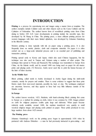 Project: Studies On Textile Printing on Cotton Fabric with Various ...