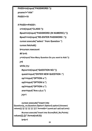 Computer Science investigatory project for class XII | DOCX