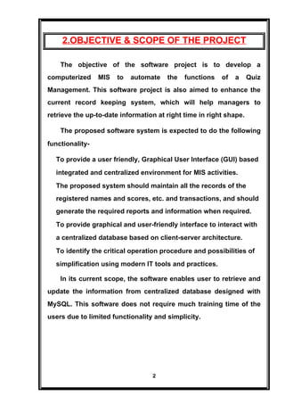 Computer Science investigatory project for class XII | DOCX