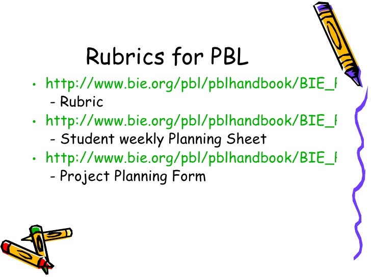 project based learning rubric template