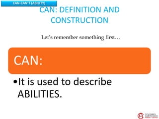 Course 5-Unit 13: Can - can not for abilities. | PPTX