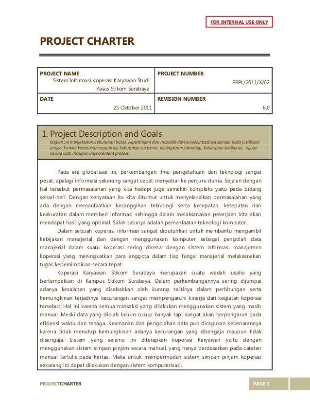 Project charter-Contoh Project charter-Contoh
