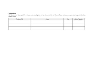 Project closeout transition checklist | DOC