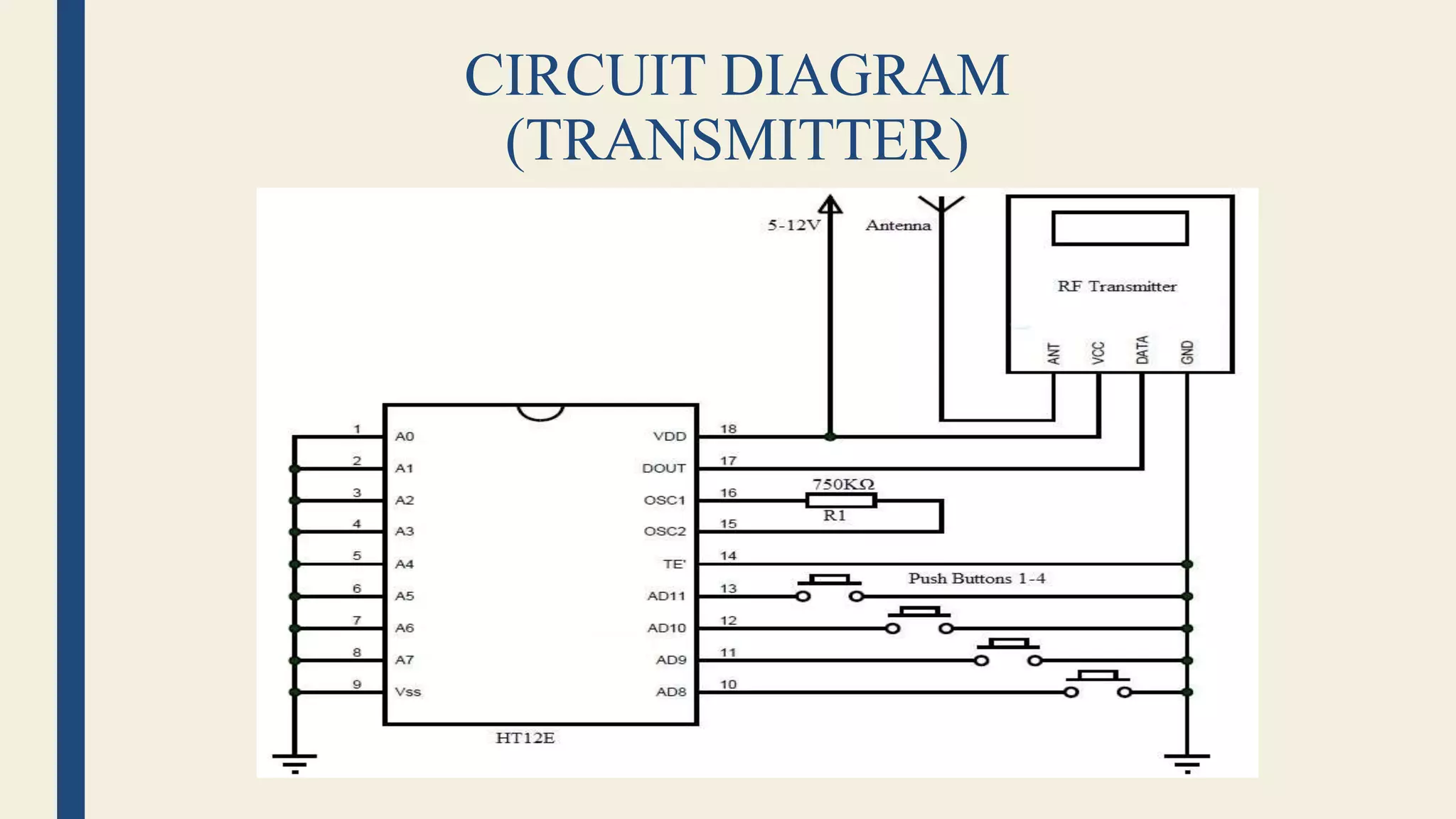 CIRCUIT DIAGRAM
(TRANSMITTER)
 