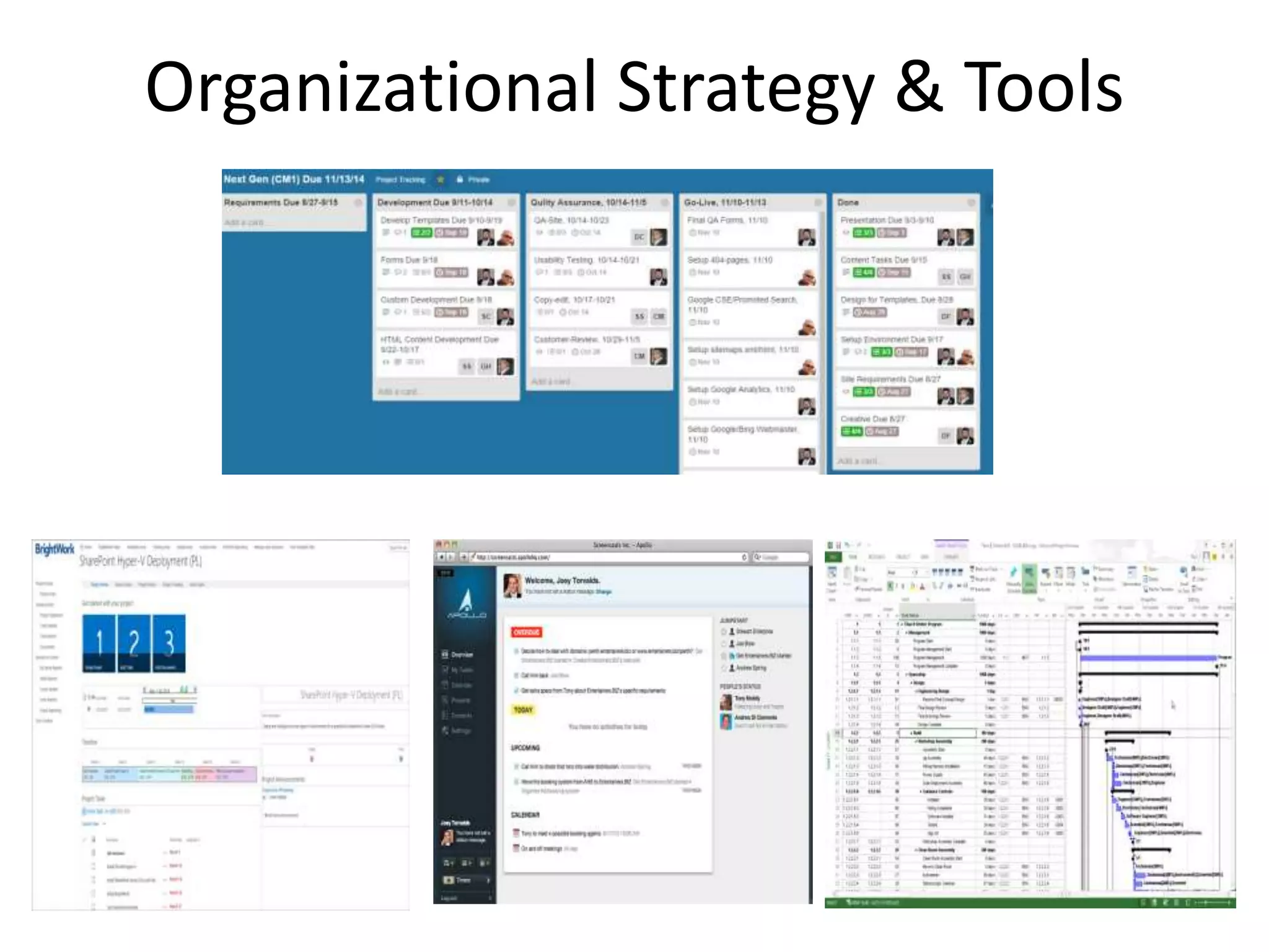 Organizational Strategy & Tools
 