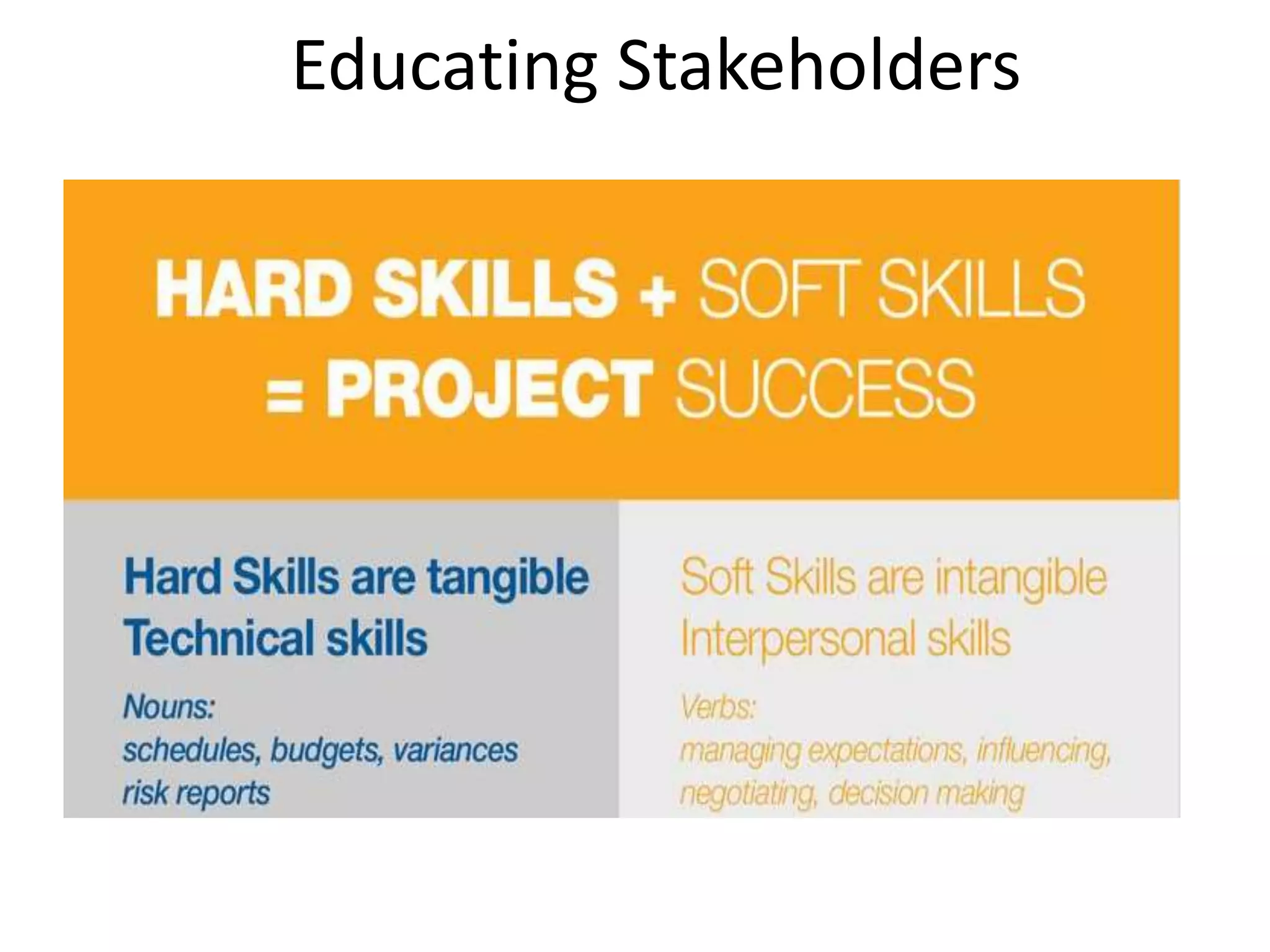 Educating Stakeholders
 