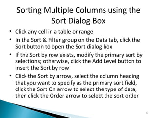 Project data tabs | PPT