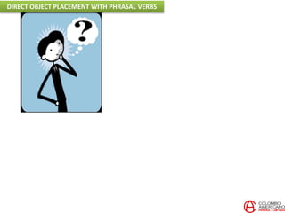 DIRECT OBJECT PLACEMENT WITH PHRASAL VERBS
 