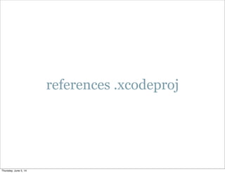 references .xcodeproj
Thursday, June 5, 14
 
