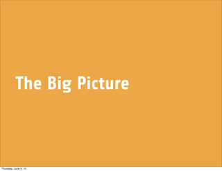 The Big Picture
Thursday, June 5, 14
 