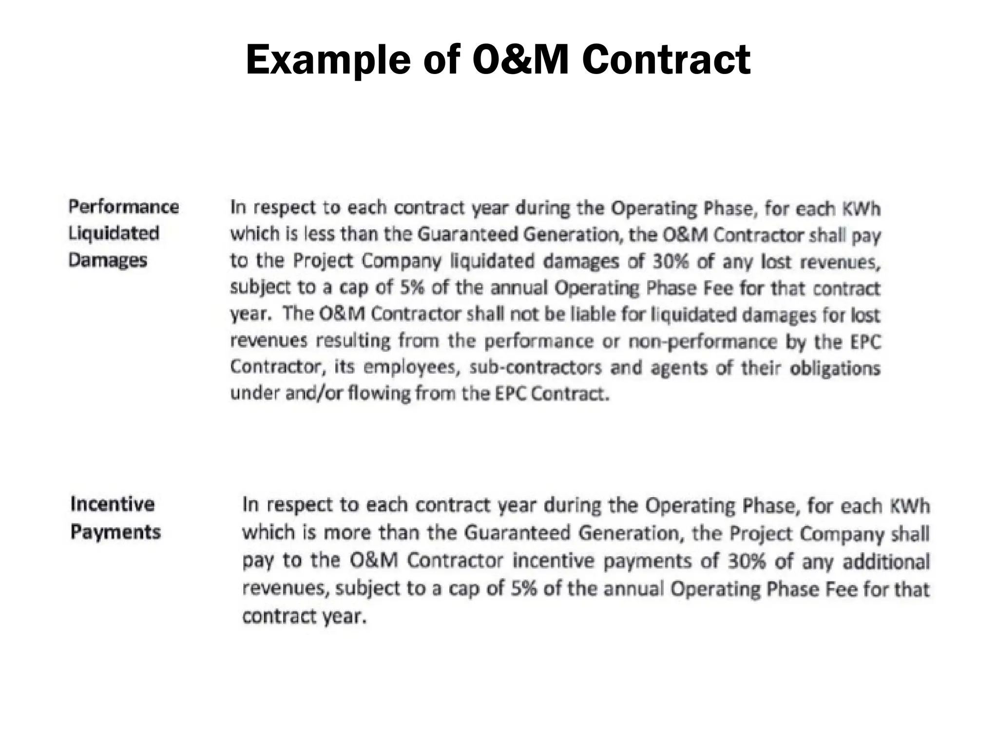 Example of O&M Contract
 