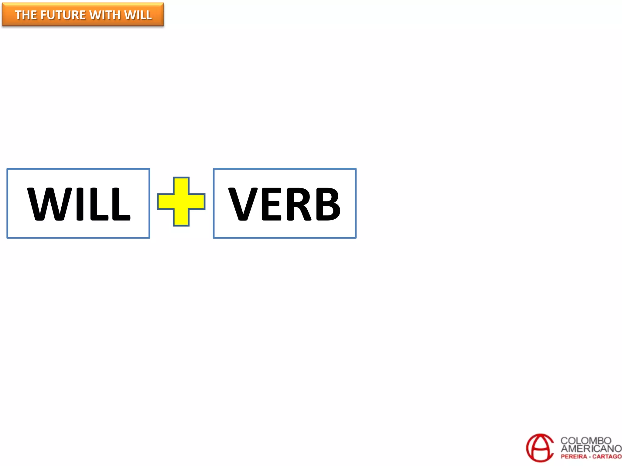 THE FUTURE WITH WILL
WILL VERB
 