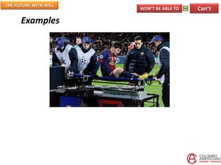 THE FUTURE WITH WILL
Examples
Can’tWON’T BE ABLE TO
 