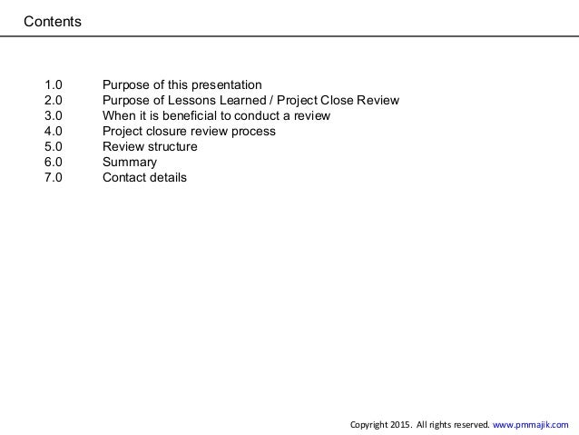 How to conduct a project lessons learned review