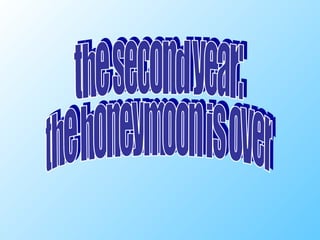 the second year: the honeymoon is over 