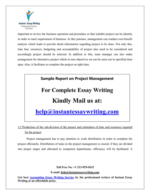 essay on project