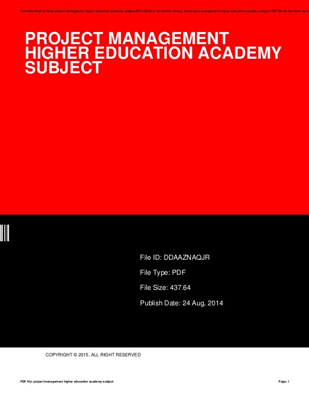 Project management-higher-education-academy-subject