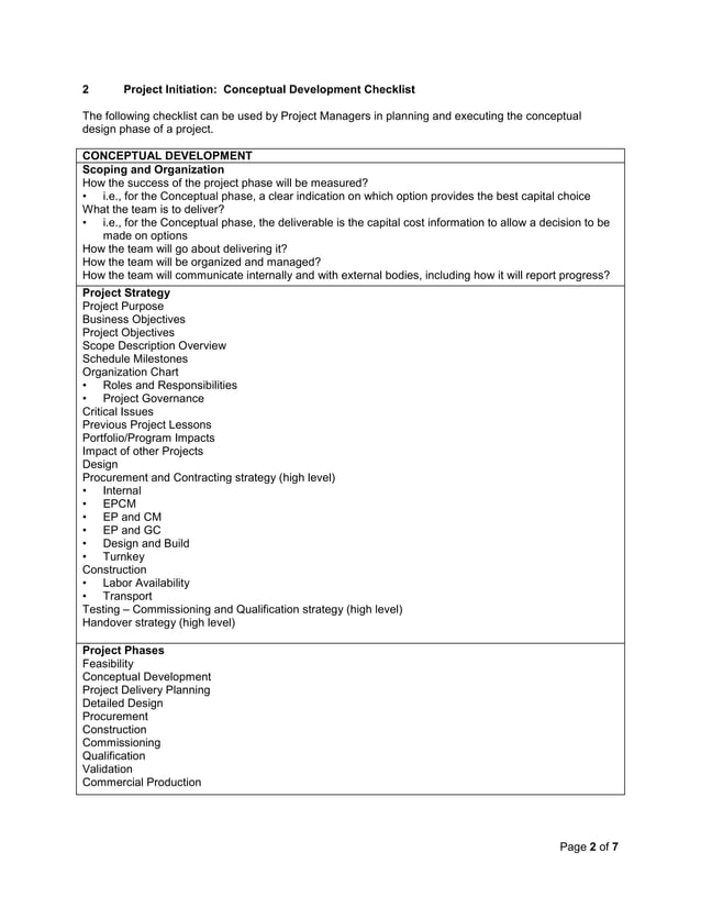 Pharmaceutical Project Management Checklist | PDF | Civil Engineering ...