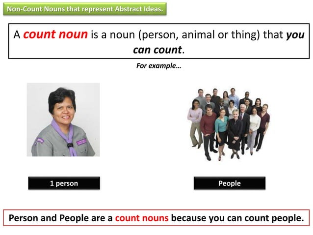 C14 U9 Project non-count nouns that represent abstract ideas. | PPTX