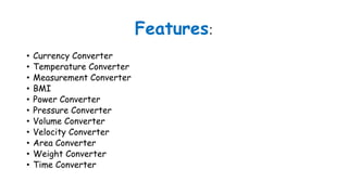 Unit Converter Java project | PPTX