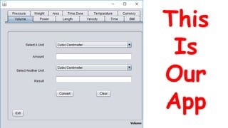 Unit Converter Java project | PPTX