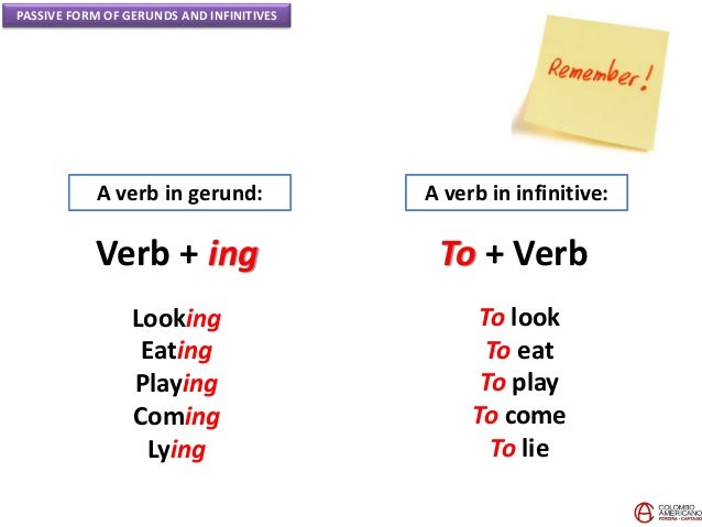 c16 u7 project passive form of gerunds and infinitives infinitive verb form