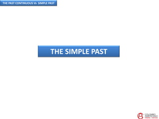 THE SIMPLE PAST
THE PAST CONTINUOUS Vs SIMPLE PAST
 