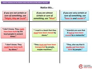 C17 U9 Project Perfect Modals In The Passive Voice For Speculating