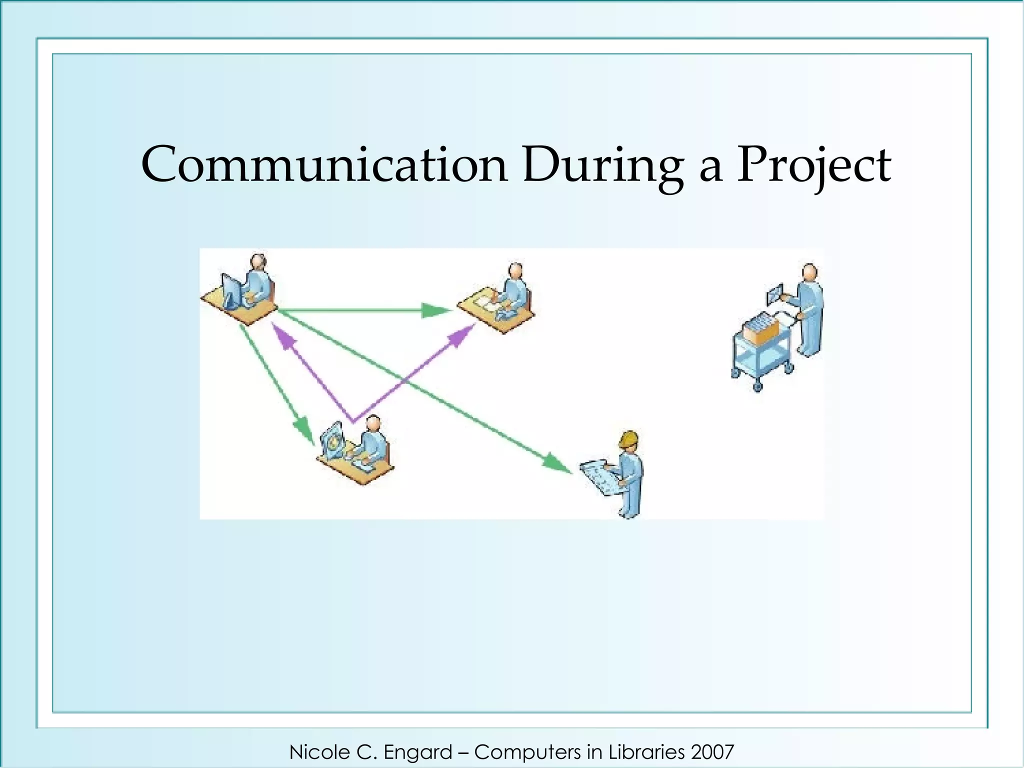 Communication During a Project Nicole C. Engard – Computers in Libraries 2007 