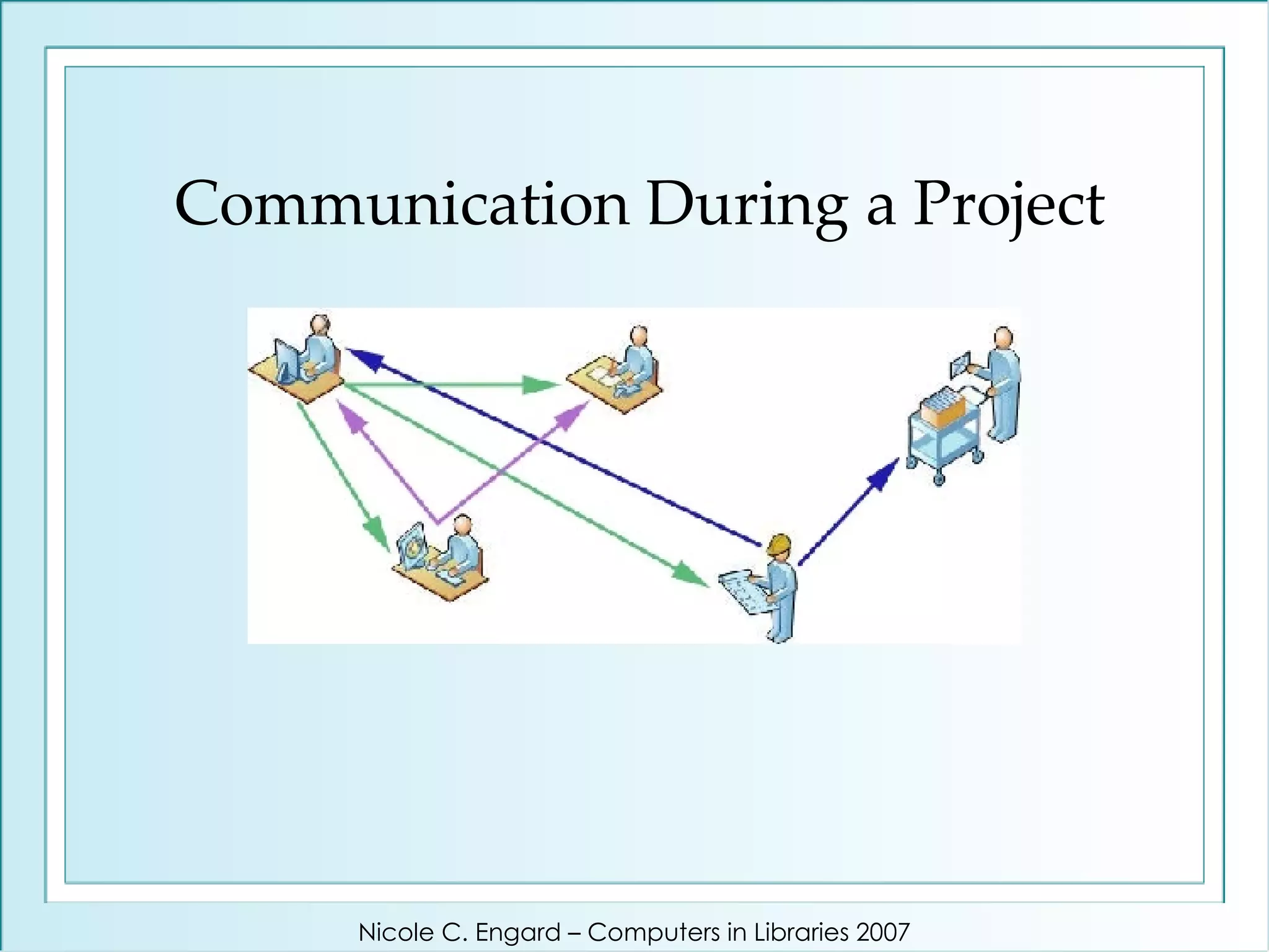 Communication During a Project Nicole C. Engard – Computers in Libraries 2007 