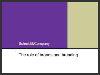 The role of brands and branding 