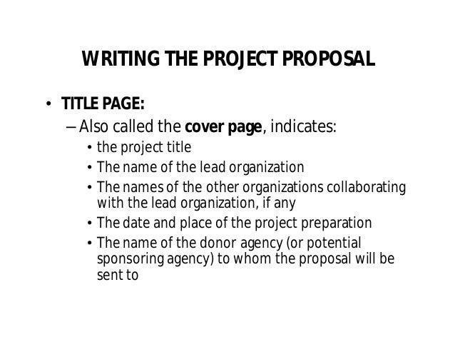project proposal title page