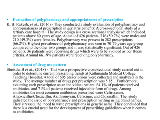 A PROSPECTIVE STUDY OF DRUG UTILIZATION PATTERN AND EVALUATION USING ...