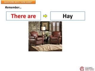 QUESTIONS WITH “HOW MANY”

Remember…


      There are             Hay
 