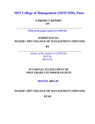 Project report-format by vishal | PDF