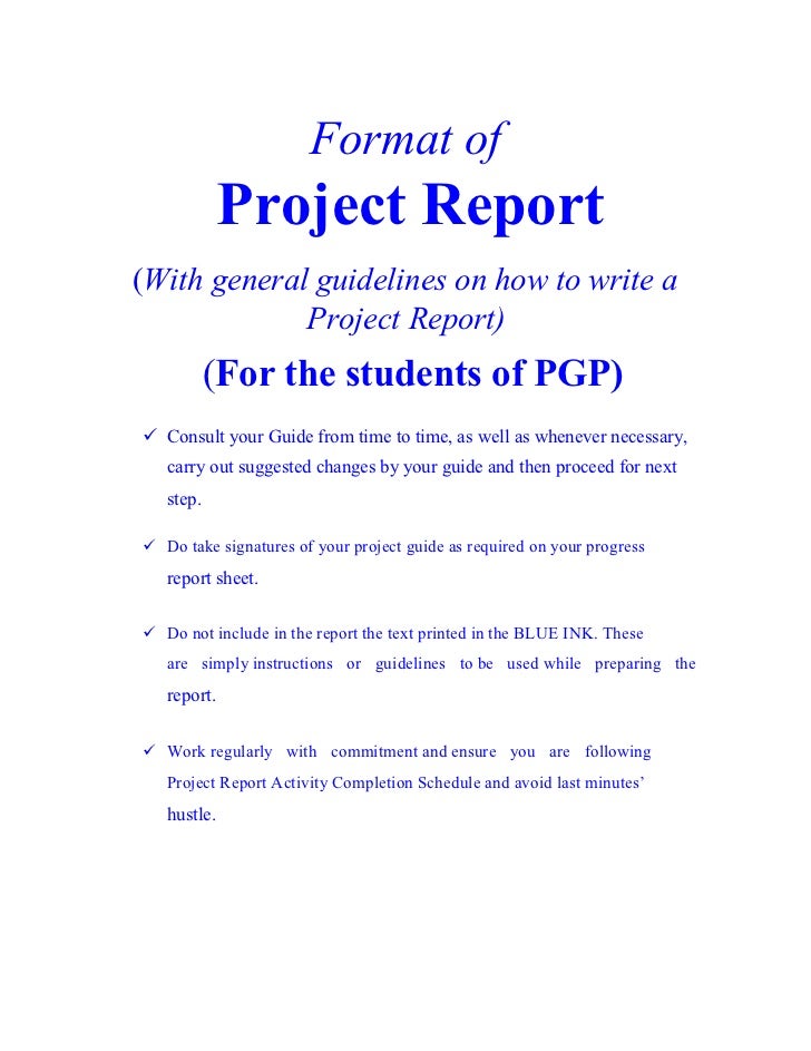Create a project report