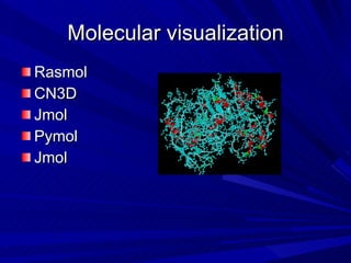 Molecular visualization Rasmol CN3D Jmol Pymol Jmol 