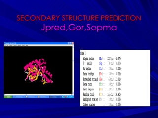 SECONDARY STRUCTURE PREDICTION Jpred,Gor,Sopma 