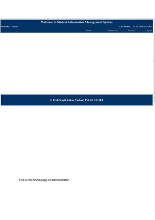 This is the homepage of administrator.
 