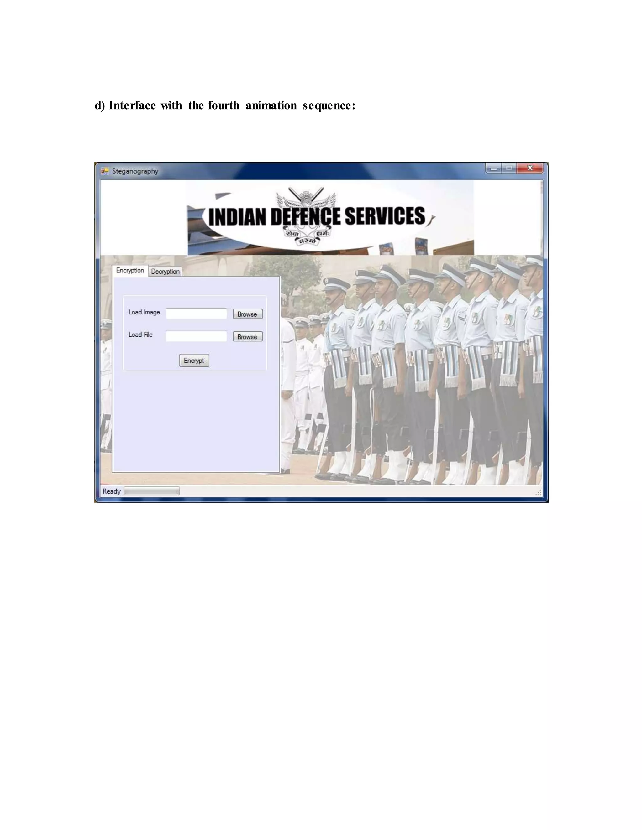 d) Interface with the fourth animation sequence:
 