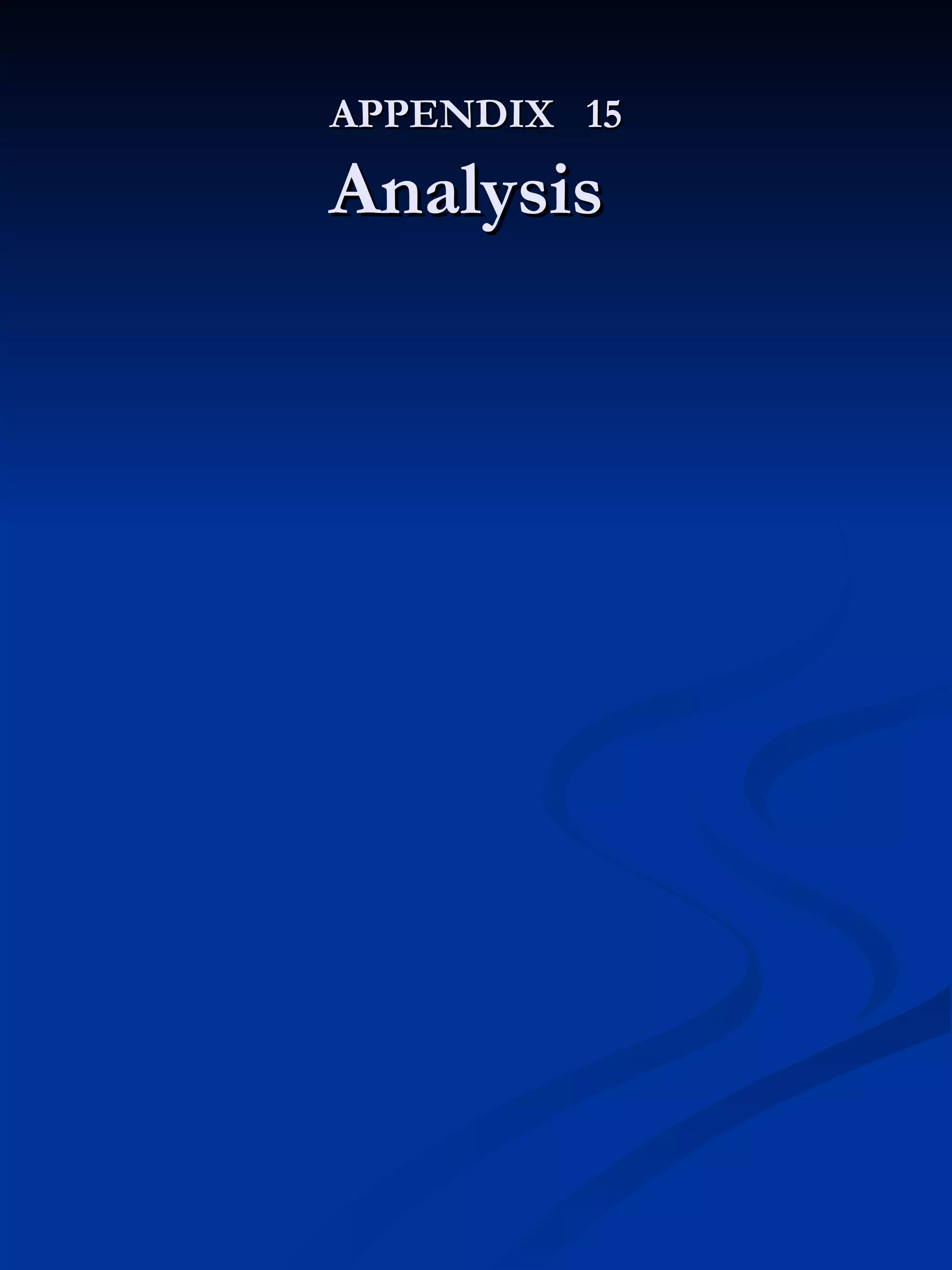 APPENDIX  15 Analysis  