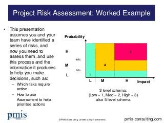 © PMIS Consulting Limited: all rights reserved 
• 
This presentation assumes you and your team have identified a series of...
