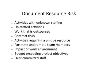 Project Management Risk Budget Resources Project Risk Management | PDF