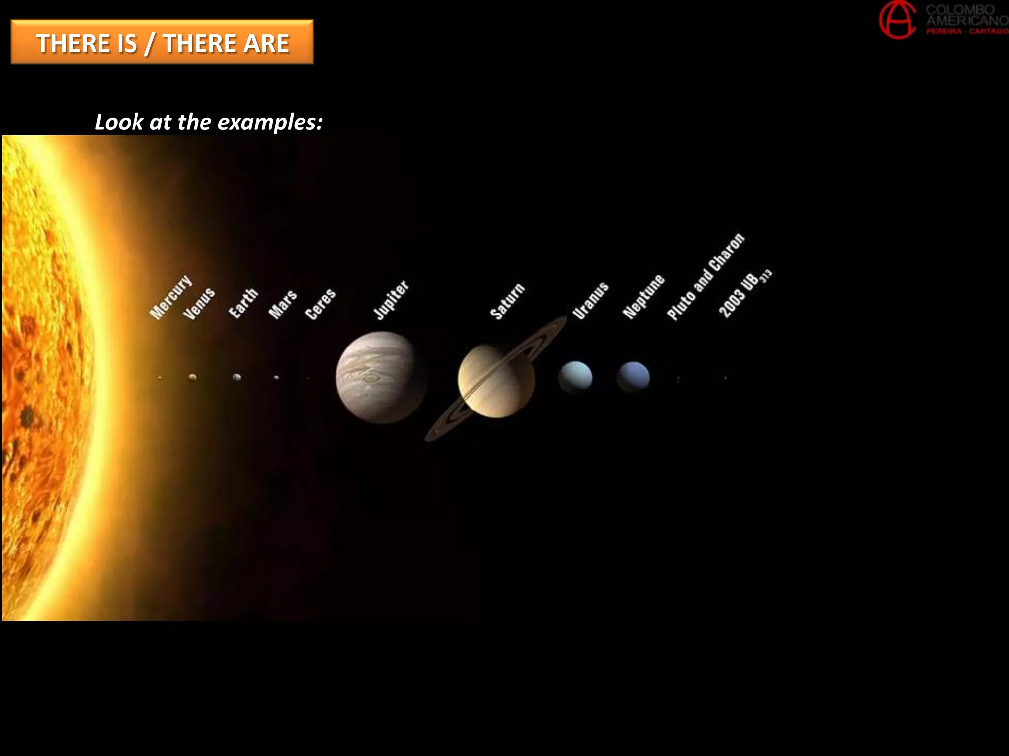 THERE IS / THERE ARE

    Look at the examples:
 