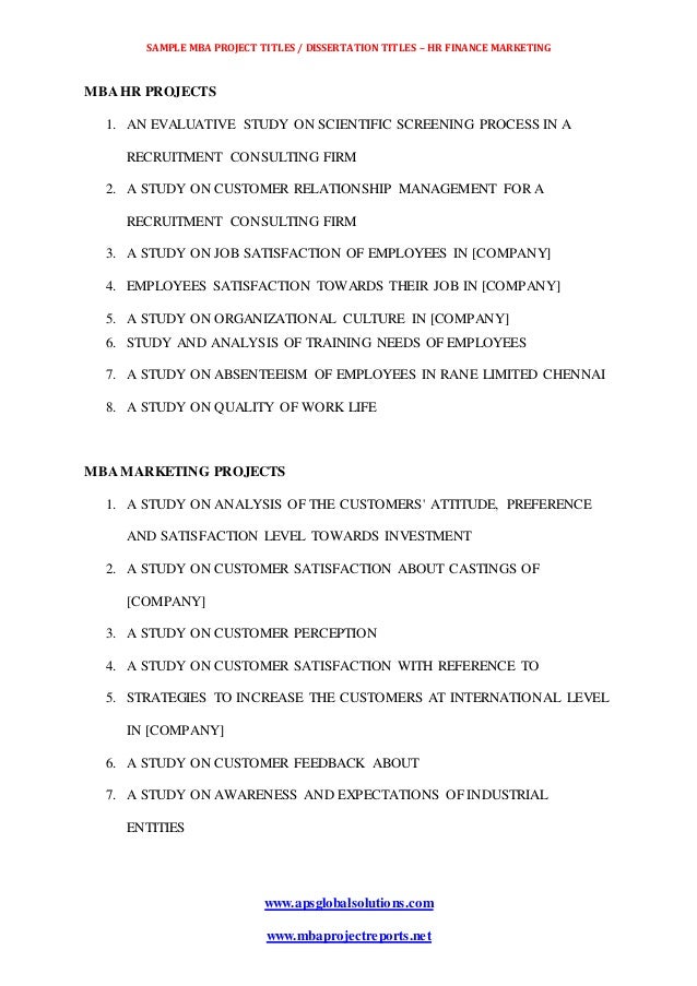 Thesis topics in project finance