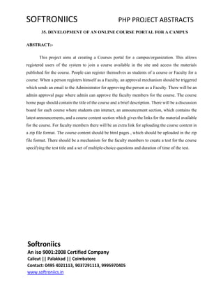 Project titles with abstract php | PDF